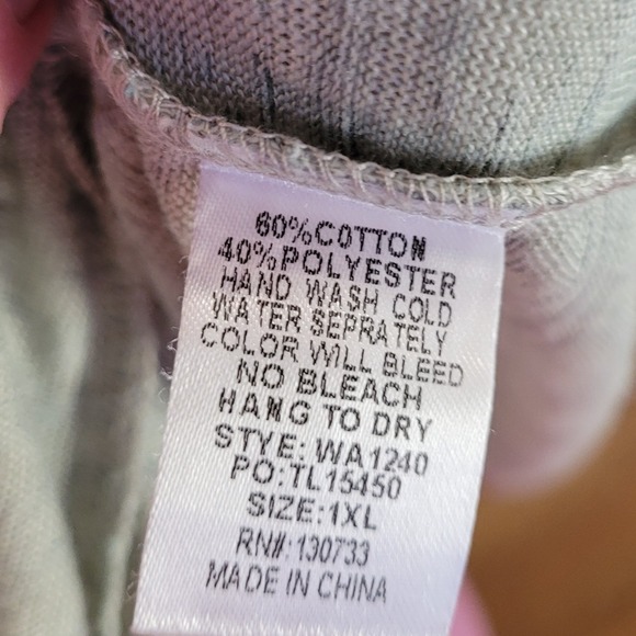 Umgee 1XL Sage Green Dolman Cap Sleeve Sweater Oversized Asymmetrical Lagenlook - Picture 7 of 7